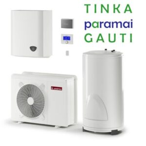 Šilumos siurblys Oras-Vanduo Ariston Nimbus, Flex, 90 S Net 14 kW Φ3, su 180 (177 l) vandens šildytuvu ir Wi-Fi