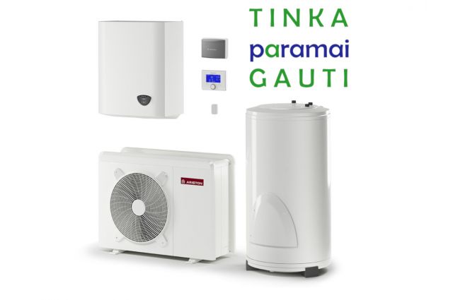 Šilumos siurblys Oras-Vanduo Ariston Nimbus, Flex, 90 S Net 14 kW Φ3, su 180 (177 l) vandens šildytuvu ir Wi-Fi