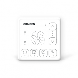 Rekuperatoriaus valdiklis Oxygen Easy su WiFi ir Bluetooth, baltas