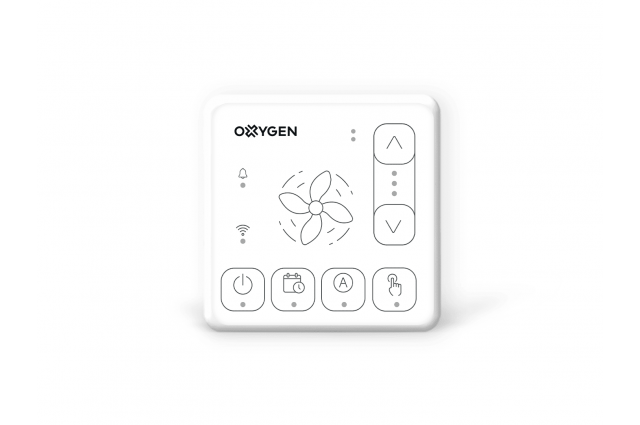Rekuperatoriaus valdiklis Oxygen Easy su WiFi ir Bluetooth, baltas
