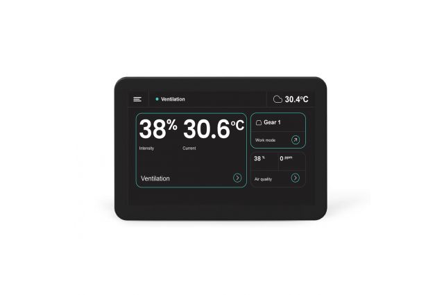 Rekuperatoriaus valdiklis Oxygen LCD SimpleTouch su WiFi ir Bluetooth, juodas